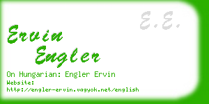 ervin engler business card